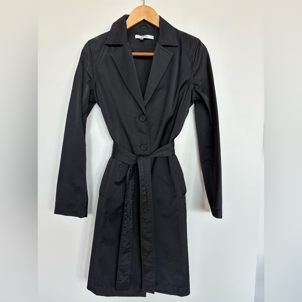 Zara Black Satin Trench Coat Size Small, Women’s Dressy Coat